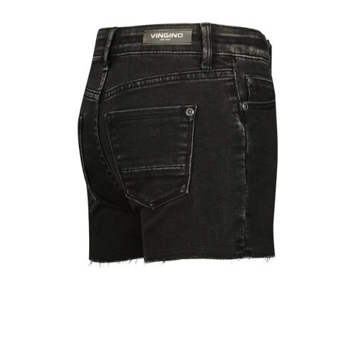 VINGINO denim short Daizy black denim Korte broek Zwart Meisjes Stretchdenim 128