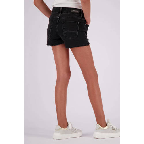 VINGINO denim short Daizy black denim Korte broek Zwart Meisjes Stretchdenim 128