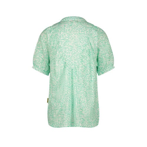 VINGINO blouse Lirette met all over print mintgroen wit Meisjes Katoen Mao kraag 152