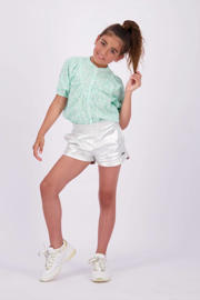 thumbnail: Mintgroen en witte meisjes Vingino blouse Lirette van katoen met korte mouwen, mao kraag en knoopsluiting