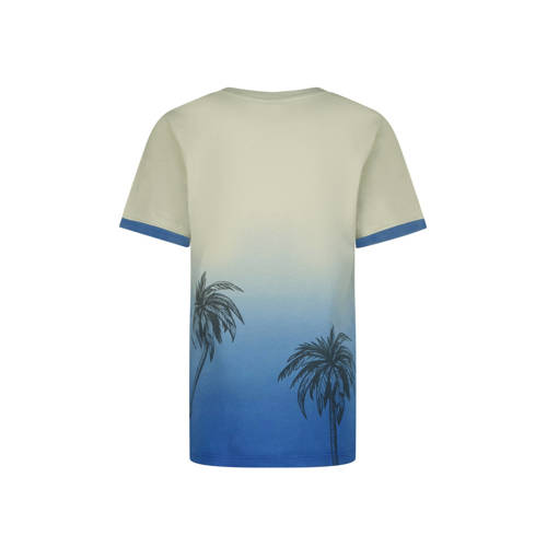 VINGINO T-shirt met all over print blauw lichtgrijs Jongens Katoen Ronde hals 128