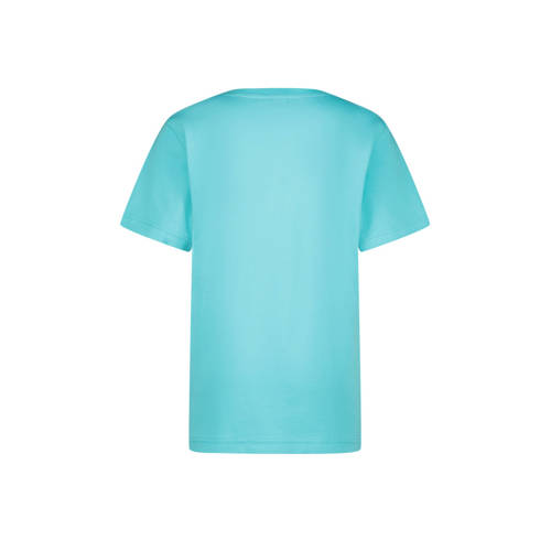 VINGINO T-shirt Hebor met logo aquablauw Jongens Katoen Ronde hals Logo 140