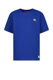 thumbnail: Blauwe jongens Vingino T-shirt Hasta van katoen met effen, korte mouwen en ronde hals