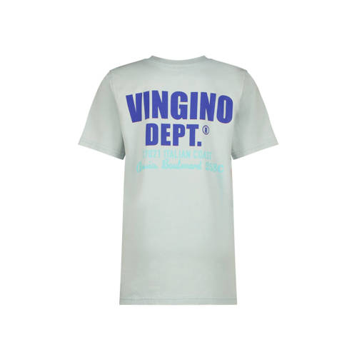 VINGINO T-shirt met backprint lichtblauw Jongens Katoen Ronde hals Backprint 128