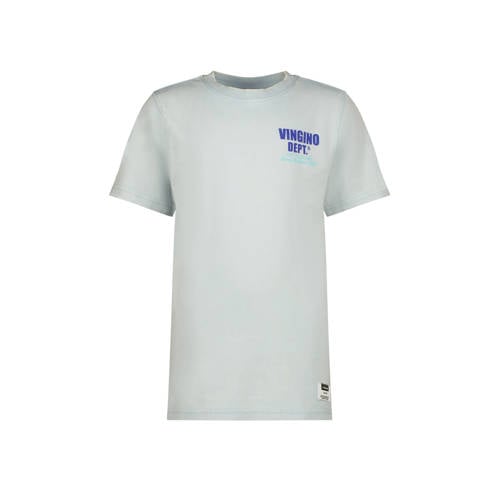 Vingino T-shirt met backprint lichtblauw Jongens Katoen Ronde hals Backprint