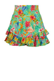 thumbnail: Groen en multikleurige meisjes Vingino gebloemde skort Reily multicolor van viscose met elastische tailleband