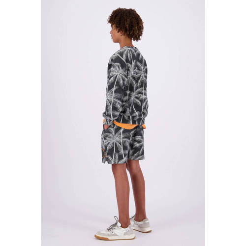 VINGINO sweatshort met all over print grijsblauw lichtgrijs Korte broek 128