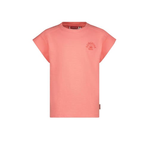 Vingino T-shirt Hinka roze Meisjes Katoen Ronde hals Effen