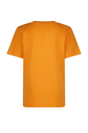 thumbnail: Oranje jongens Vingino T-shirt van katoen met logo dessin, korte mouwen en ronde hals