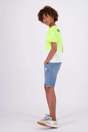 thumbnail: Vingino T-shirt Hermo met backprint neon geel/offwhite
