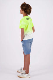 thumbnail: Vingino T-shirt Hermo met backprint neon geel/offwhite