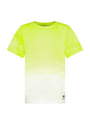 thumbnail: Vingino T-shirt Hermo met backprint neon geel/offwhite