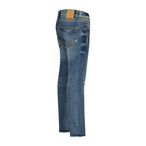 VINGINO slim fit jeans Diego old vintage Blauw Jongens Stretchdenim Effen 158