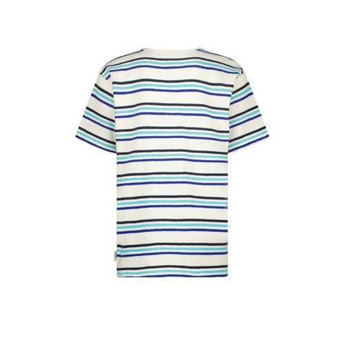 VINGINO gestreept T-shirt Hoss wit lichtblauw Jongens Katoen Ronde hals 128