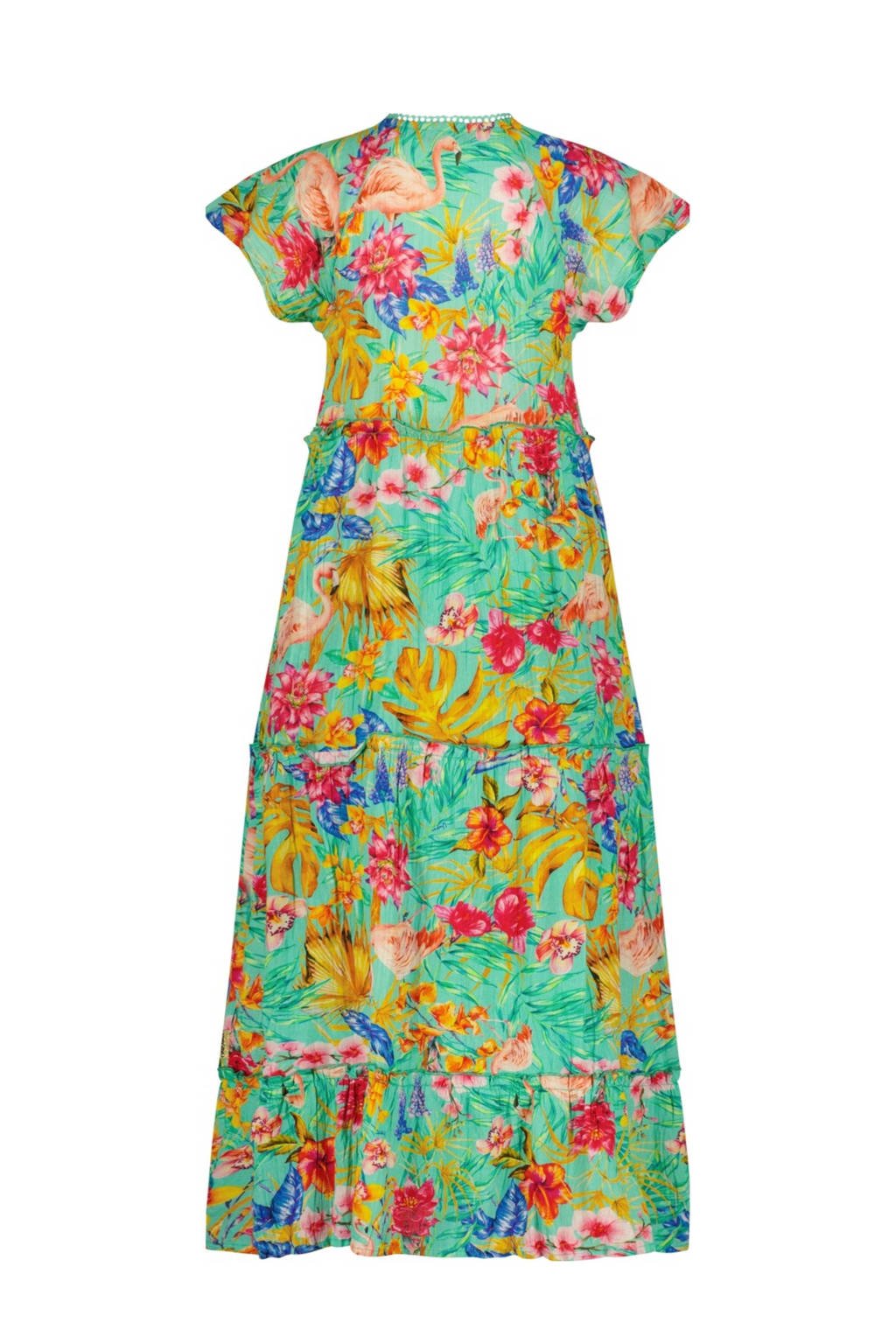 Vingino gebloemde maxi jurk Parisa groen/multicolor
