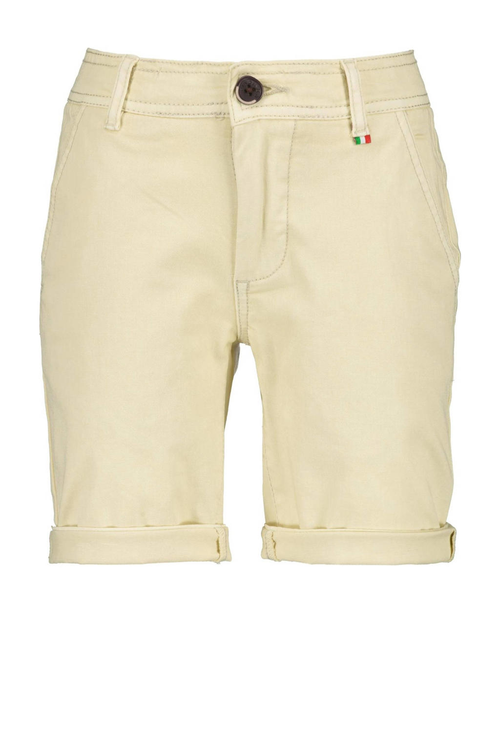 Witte jongens Vingino regular fit chino short Taormina wit van stretchkatoen met effen