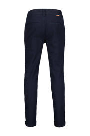thumbnail: Blauwe jongens Vingino regular fit broek Torino van stretchkatoen met knoopsluiting