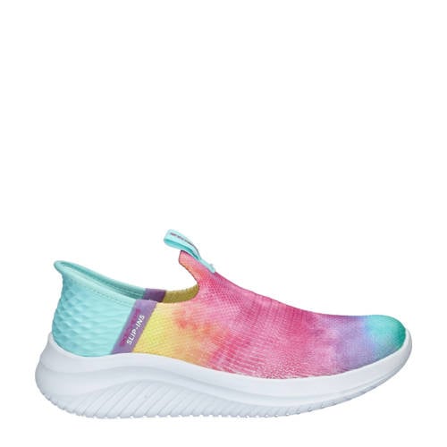 Skechers Pastel Clouds slip-on sneakers roze/blauw/geel Meisjes Textiel
