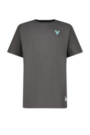 thumbnail: Grijze jongens Vingino T-shirt Hodd van stretchkatoen met printopdruk, korte mouwen en ronde hals