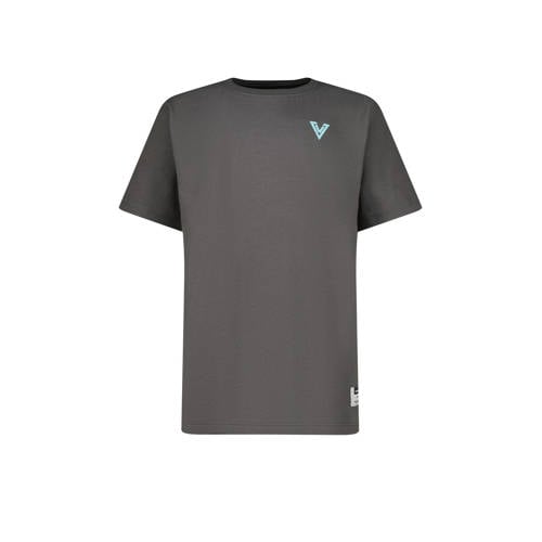 Vingino T-shirt Hodd met printopdruk grijs Jongens Stretchkatoen Ronde hals