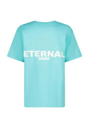 thumbnail: Blauwe jongens Vingino T-shirt Hodd van stretchkatoen met printopdruk, korte mouwen en ronde hals