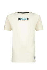 thumbnail: Witte jongens Vingino T-shirt Hifot van stretchkatoen met printopdruk, korte mouwen en ronde hals