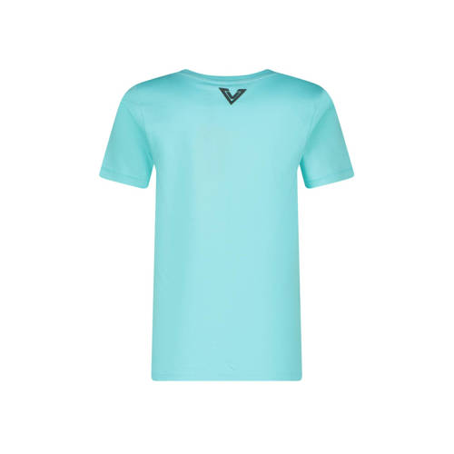 VINGINO T-shirt Hifot met printopdruk aquablauw Jongens Stretchkatoen Ronde hals 128