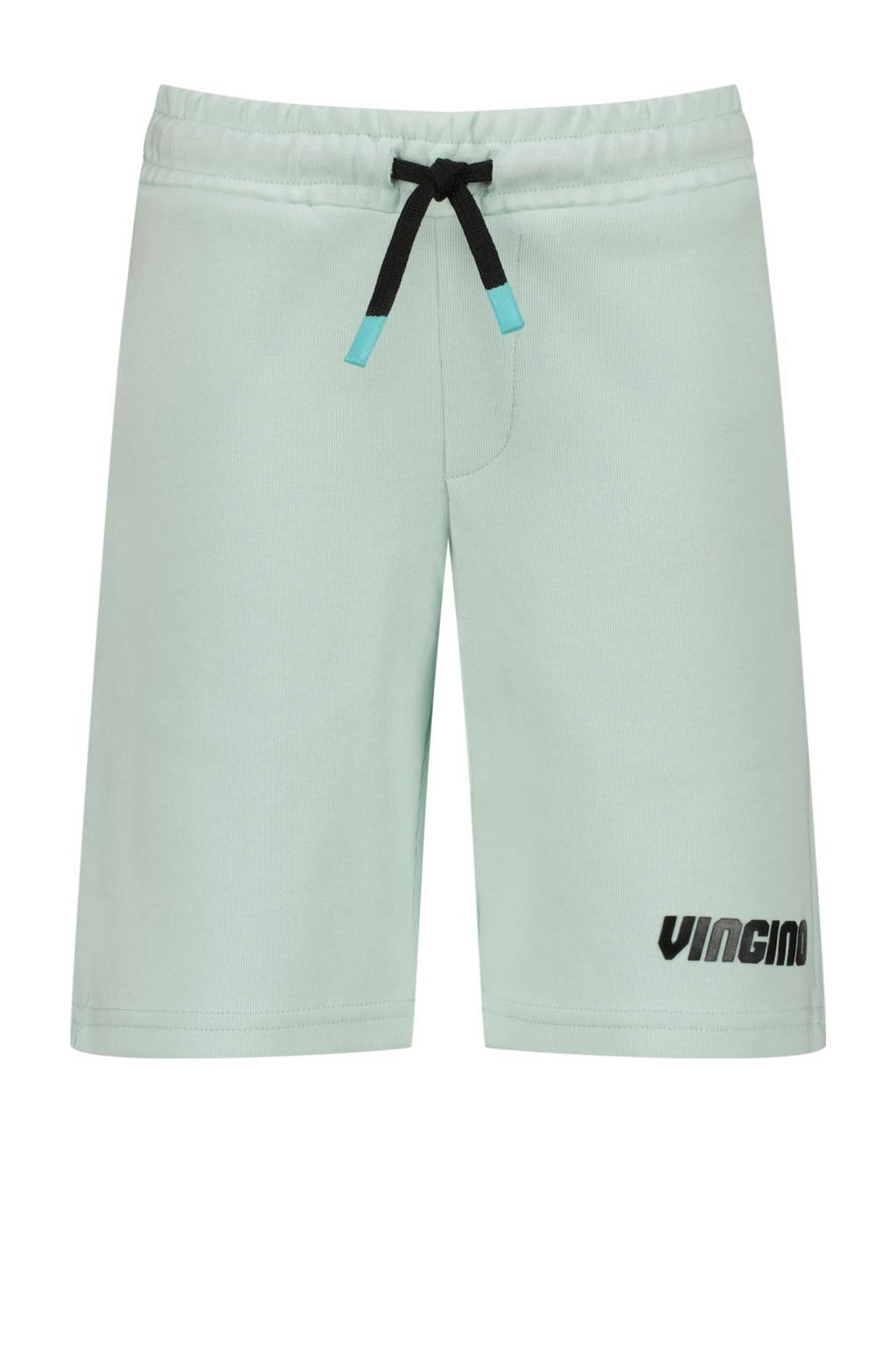 Mintgroene jongens Vingino sweatshort Reos met regular waist, elastische tailleband met koord en logo dessin