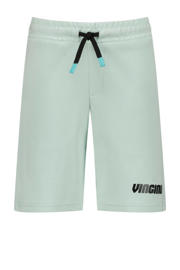 thumbnail: Mintgroene jongens Vingino sweatshort Reos met regular waist, elastische tailleband met koord en logo dessin