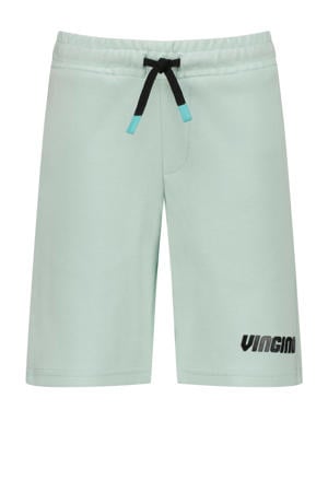 sweatshort Reos met logo mintgroen