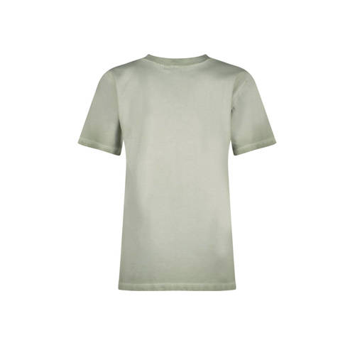 VINGINO T-shirt Hapo met logo olijfgroen Jongens Katoen Ronde hals Logo 128