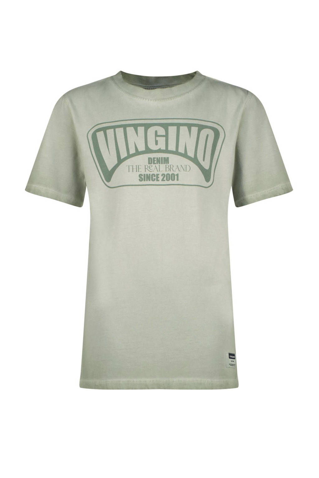 T-shirt Hapo met logo olijfgroen