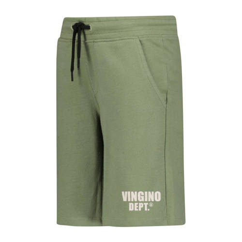VINGINO sweatshort Ramto met logo olijfgroen Korte broek Jongens Katoen 128