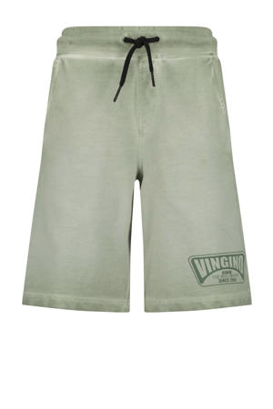 sweatshort Rames met logo olijfgroen