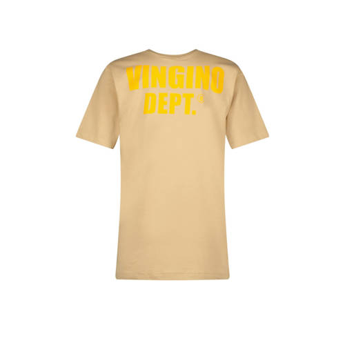 VINGINO T-shirt Hasial zand Beige Jongens Katoen Ronde hals Backprint 128
