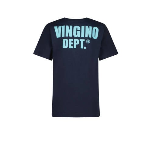 VINGINO T-shirt Hasial donkerblauw Jongens Katoen Ronde hals Backprint 128