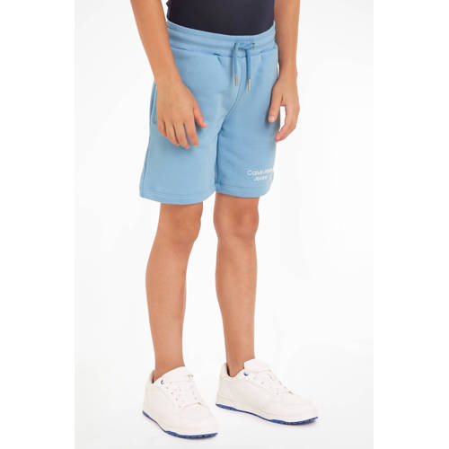 Calvin Klein Jeans sweatshort lichtblauw Korte broek Jongens Stretchkatoen 116