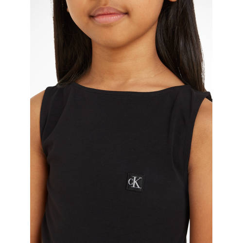 Calvin Klein T-shirt zwart Meisjes Stretchkatoen Ronde hals Effen 128