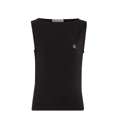 Calvin Klein T-shirt zwart Meisjes Stretchkatoen Ronde hals Effen