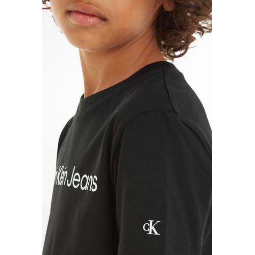 Calvin Klein T-shirt met tekst zwart Katoen Ronde hals 104