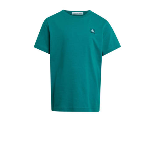 Calvin Klein T-shirt petrol Blauw Jongens/Meisjes Katoen Ronde hals Effen