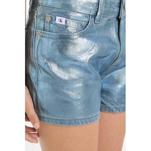 Calvin Klein coated denim short medium blue denim Korte broek Blauw Meisjes Katoen 128