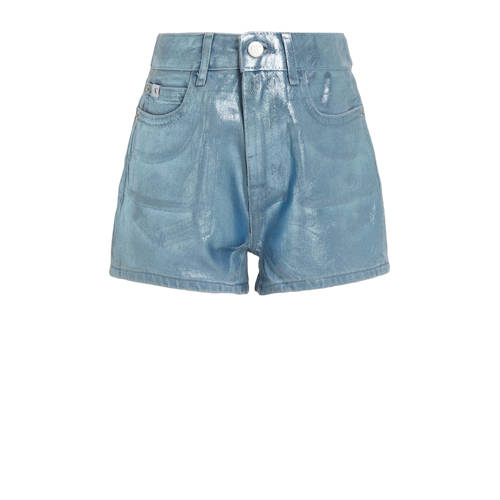 Calvin Klein coated denim short medium blue denim Korte broek Blauw Meisjes Katoen