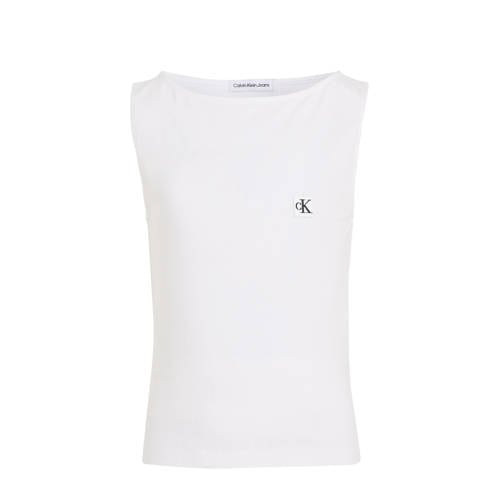 Calvin Klein T-shirt wit Meisjes Stretchkatoen Ronde hals Effen