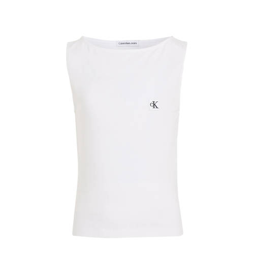 Calvin Klein T-shirt wit Meisjes Stretchkatoen Ronde hals Effen