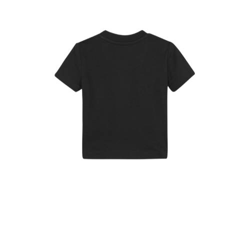 Calvin Klein baby T-shirt met logo zwart Jongens Meisjes Stretchkatoen Ronde hals 68