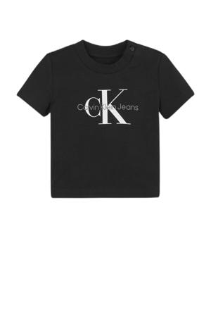 baby T-shirt met logo zwart