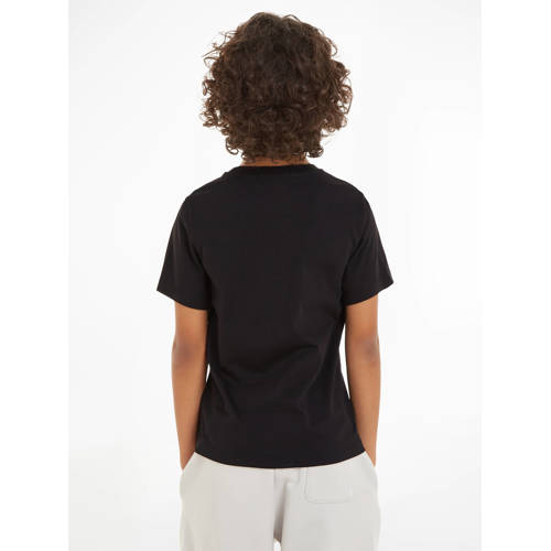 Calvin Klein T-shirt zwart Jongens Meisjes Katoen Ronde hals Effen 104