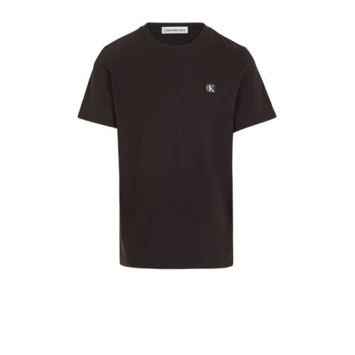Calvin Klein T-shirt zwart Jongens/Meisjes Katoen Ronde hals Effen