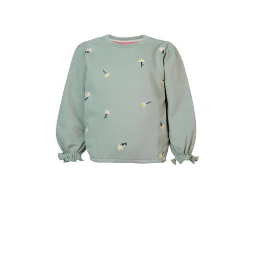 Noppies gebloemde sweater Eustis groen Bloemen